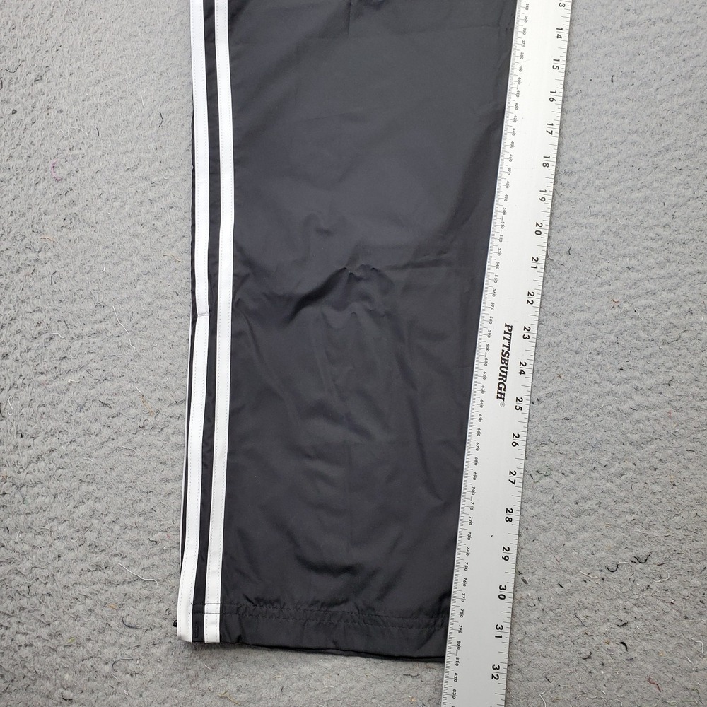 Adidas Track Pants Mens XL Black 3-Stripes Panel Windbreaker Drawstring Waist - Picture 4 of 9
